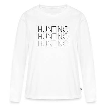 Lettrage Hunt - T-shirt manches longues Premium bio Femme - blanc - Devant - Julia (174cm)