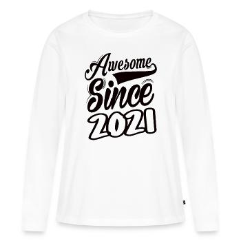 Awesome Since 2021 - Frauen Premium Bio Langarmshirt - Weiß - Vorne - Julia (174cm)