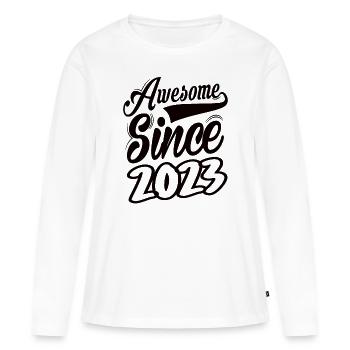Awesome Since 2023 - Frauen Premium Bio Langarmshirt - Weiß - Vorne - Julia (174cm)