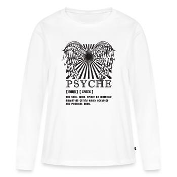 Psyché L’âme Mythe Grèce Mythologie Amoureux - T-shirt manches longues Premium bio Femme - blanc - Devant - Julia (174cm)