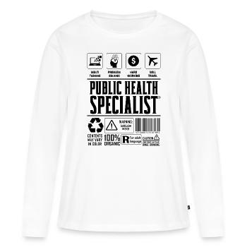 Infirmières spécialisées en santé publique Travailleur de la santé - T-shirt manches longues Premium bio Femme - blanc - Devant - Julia (174cm)