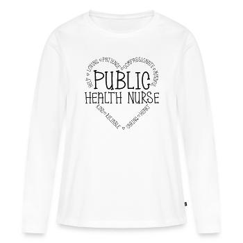 Infirmière scientifique en santé publique Travailleur de la santé - T-shirt manches longues Premium bio Femme - blanc - Devant - Julia (174cm)