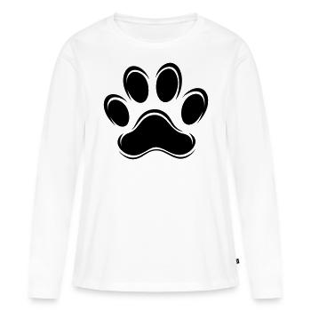 Pate de Chien - T-shirt manches longues Premium bio Femme - blanc - Devant - Julia (174cm)