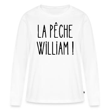 la pêche william - T-shirt manches longues Premium bio Femme - blanc - Devant - Julia (174cm)