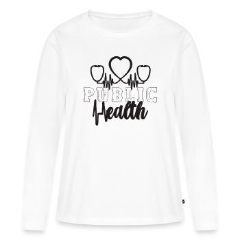 Infirmières en santé publique Travailleurs de la santé Travailleurs de la santé - T-shirt manches longues Premium bio Femme - blanc - Devant - Julia (174cm)