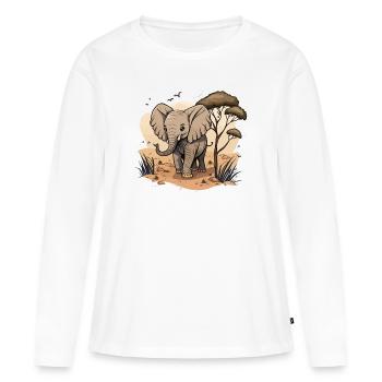 Géant de la savane - T-shirt manches longues Premium bio Femme - blanc - Devant - Julia (174cm)