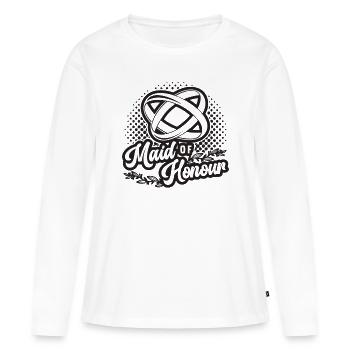 Demoiselle d’honneur Mariage Fête de Noces Demoiselle d’Honneur - T-shirt manches longues Premium bio Femme - blanc - Devant - Julia (174cm)