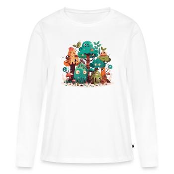 La forêt bavarde - T-shirt manches longues Premium bio Femme - blanc - Devant - Julia (174cm)