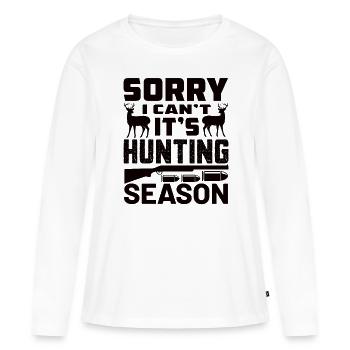Jagen Jäger Hirsch Jagen Jagen Sprüche - Frauen Premium Bio Langarmshirt - Weiß - Vorne - Julia (174cm)