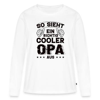 Opa Opa Geburtstag Opa Sprüche Bester Opa - Frauen Premium Bio Langarmshirt - Weiß - Vorne - Julia (174cm)