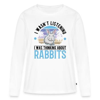 Lapin lapin lapin lapin - T-shirt manches longues Premium bio Femme - blanc - Devant - Julia (174cm)