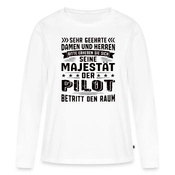 Pilot Geburtstag Pilot Sprüche Pilot Geschenke - Frauen Premium Bio Langarmshirt - Weiß - Vorne - Julia (174cm)