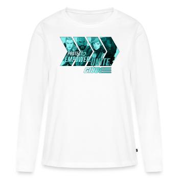 G.I. Joe Devise Du G.I. Joe - T-shirt manches longues Premium bio Femme - blanc - Devant - Julia (174cm)