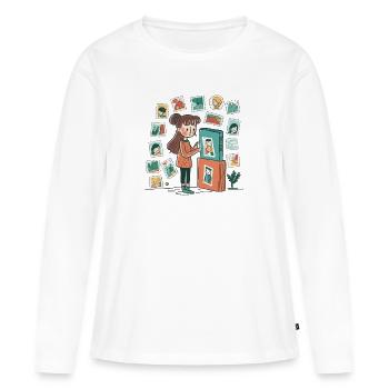 Wissenschaftsfreak: Wissenschaftliches Experiment - Frauen Premium Bio Langarmshirt - Weiß - Vorne - Julia (174cm)