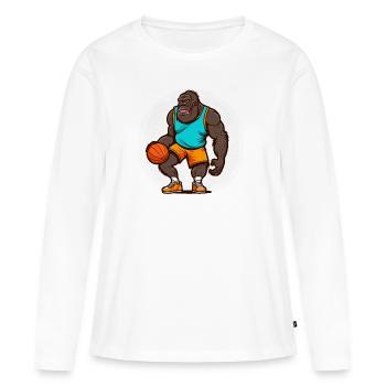 Basket-Gorilla - Women's Premium Organic Long Sleeve Shirt - white - Front - Julia (174cm)