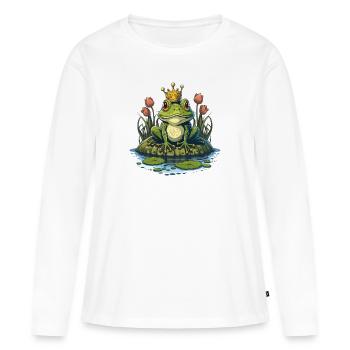 Grenouille royale - T-shirt manches longues Premium bio Femme - blanc - Devant - Julia (174cm)
