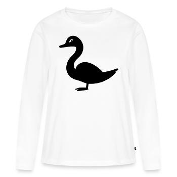 Ente - Frauen Premium Bio Langarmshirt - Weiß - Vorne - Julia (174cm)