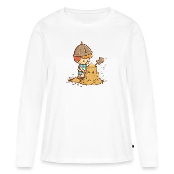 Châteaux de sable au soleil - T-shirt manches longues Premium bio Femme - blanc - Devant - Julia (174cm)