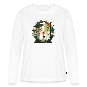 Flux forestier - T-shirt manches longues Premium bio Femme - blanc - Devant - Julia (174cm)