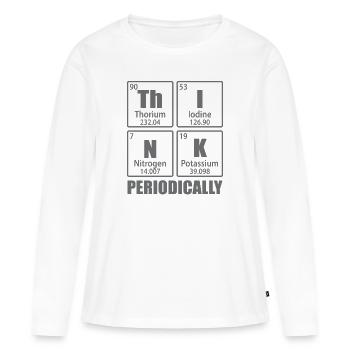Penser périodiquement - Éléments du tableau périodique - T-shirt manches longues Premium bio Femme - blanc - Devant - Julia (174cm)