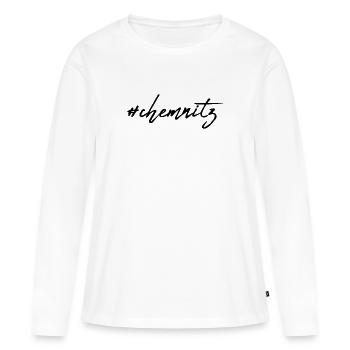 Chemnitz - T-shirt manches longues Premium bio Femme - blanc - Devant - Julia (174cm)