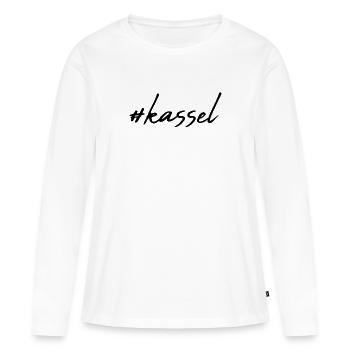 Kassel - T-shirt manches longues Premium bio Femme - blanc - Devant - Julia (174cm)