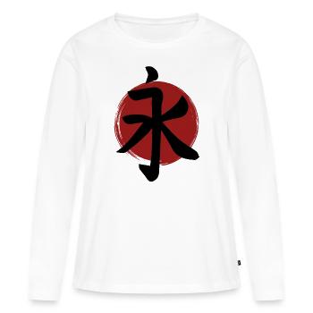 Kanji de l’éternité - T-shirt manches longues Premium bio Femme - blanc - Devant - Julia (174cm)