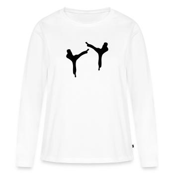 Capoeira - T-shirt manches longues Premium bio Femme - blanc - Devant - Julia (174cm)