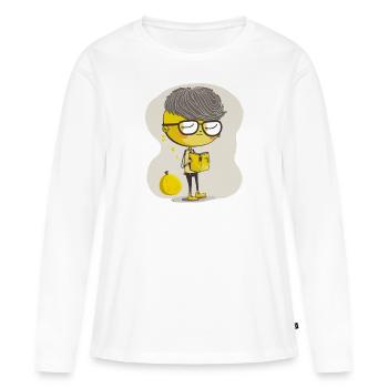 Der Lemon Chic - Frauen Premium Bio Langarmshirt - Weiß - Vorne - Julia (174cm)