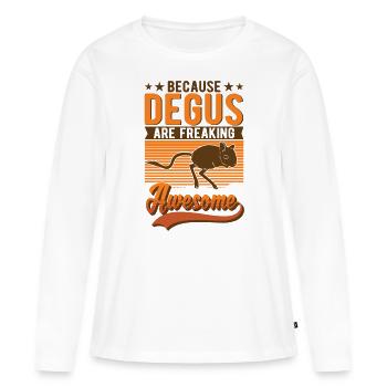 Degu Propriétaire Arbuste Rat Forest Degu - T-shirt manches longues Premium bio Femme - blanc - Devant - Julia (174cm)