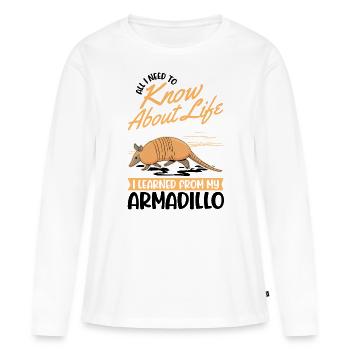 Le tatou dit le tatou - T-shirt manches longues Premium bio Femme - blanc - Devant - Julia (174cm)