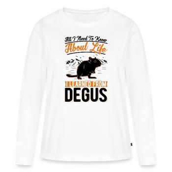Degu Arbuste Forêt de rats Degu - T-shirt manches longues Premium bio Femme - blanc - Devant - Julia (174cm)