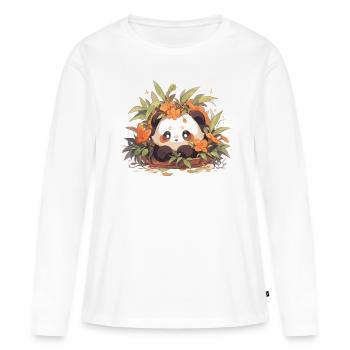 Panda Pandas Panda Ours Bébés Pandas Animaux - T-shirt manches longues Premium bio Femme - blanc - Devant - Julia (174cm)