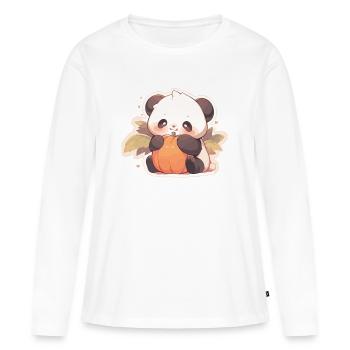 Panda Pandas Panda Ours Bébés Pandas Animaux - T-shirt manches longues Premium bio Femme - blanc - Devant - Julia (174cm)