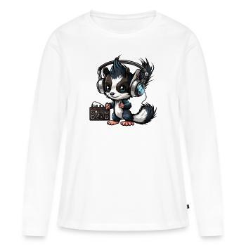 Stinkin Beats - T-shirt manches longues Premium bio Femme - blanc - Devant - Julia (174cm)