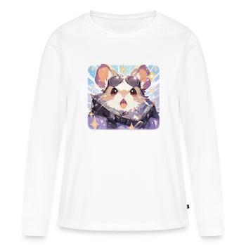 Souris souris Petit animal animal animal animaux - T-shirt manches longues Premium bio Femme - blanc - Devant - Julia (174cm)