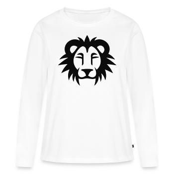 Tête de lion - T-shirt manches longues Premium bio Femme - blanc - Devant - Julia (174cm)