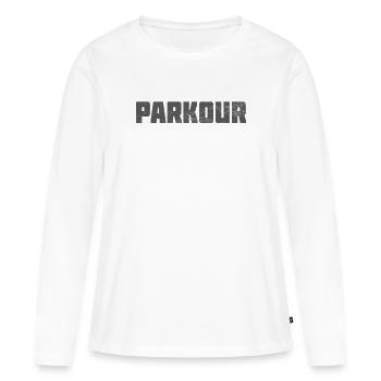Parkour - T-shirt manches longues Premium bio Femme - blanc - Devant - Julia (174cm)