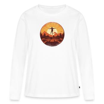 Vintage Fitness Workout Trampoline Hall Sports - T-shirt manches longues Premium bio Femme - blanc - Devant - Julia (174cm)