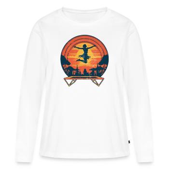 Women’s Fitness Workout Trampoline Hall Sports - T-shirt manches longues Premium bio Femme - blanc - Devant - Julia (174cm)