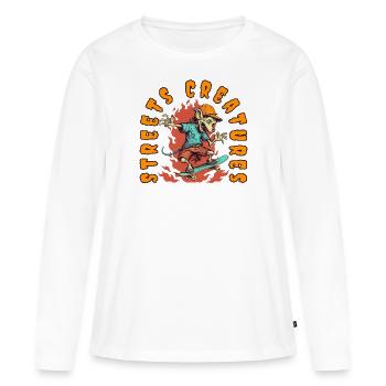 Skateboard Skater Ramp Skating Skating Funny - T-shirt manches longues Premium bio Femme - blanc - Devant - Julia (174cm)