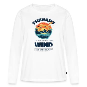 kitesurf kitesurf kitesurf kitesurf drôle - T-shirt manches longues Premium bio Femme - blanc - Devant - Julia (174cm)