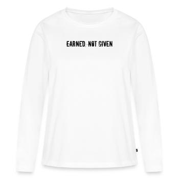 Fitness - Earned, not given - Women's Premium Organic Long Sleeve Shirt - white - Front - Julia (174cm)