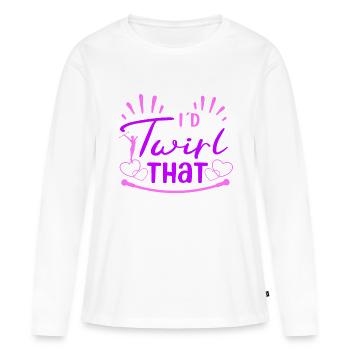 Baton Twirling Je ferais tournoyer cette idée cadeau de bâton - T-shirt manches longues Premium bio Femme - blanc - Devant - Julia (174cm)