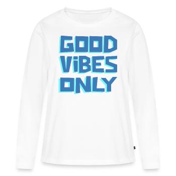 BON VIBZ SEULEMENT ! - T-shirt manches longues Premium bio Femme - blanc - Devant - Julia (174cm)
