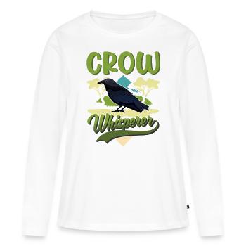 Chuchoteurs de corbeaux Corbeau Crow Crow éleveur de corbeaux - T-shirt manches longues Premium bio Femme - blanc - Devant - Julia (174cm)