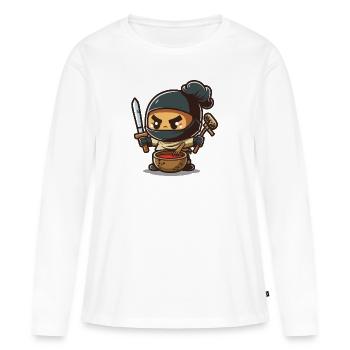 Silencieux mais mortel ! - T-shirt manches longues Premium bio Femme - blanc - Devant - Julia (174cm)
