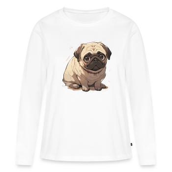 Mops Mops Hund Mops Leben Mops Geschenke - Frauen Premium Bio Langarmshirt - Weiß - Vorne - Julia (174cm)