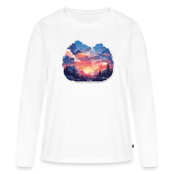 Mountain Mountains Mountain Mountains Mountain Landscape Mountaineer - Women's Premium Organic Long Sleeve Shirt - white - Front - Julia (174cm)