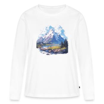 Mountain Mountains Mountain Mountains Mountain Landscape Mountaineer - Women's Premium Organic Long Sleeve Shirt - white - Front - Julia (174cm)